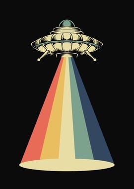 UFO with Rainbow Beam