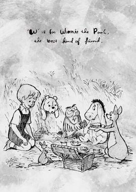 Pooh Sketch Picnic