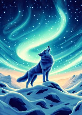 Northern Lights Wolf