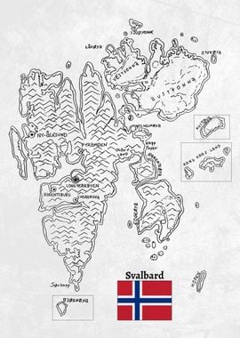 Handdrawn Map of Svalbard