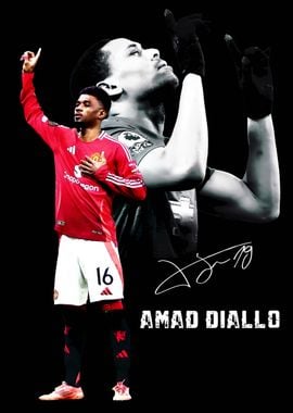 Amad Diallo Football Poster