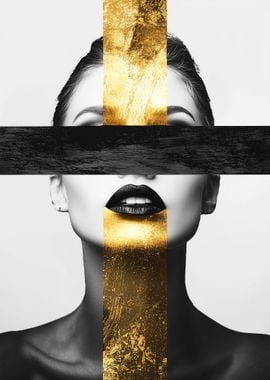 Gold & Black Abstract Portrait