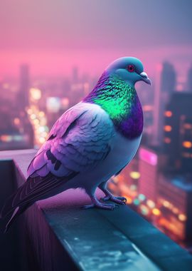 Pigeon in Neon City