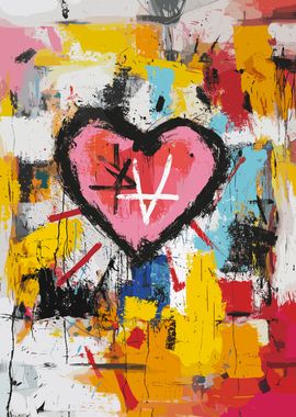 Abstract Heart Graffiti