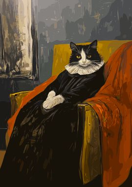 Cat Painted as Whistlers Mother