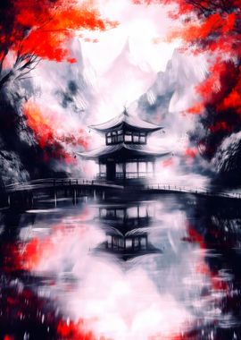 Japanese Pagoda Landscape