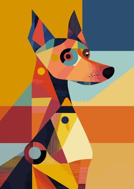 Geometric Dog Portrait