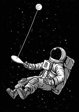 Astronaut Playing with Moon