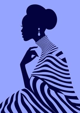 Silhouette Woman in Stripes