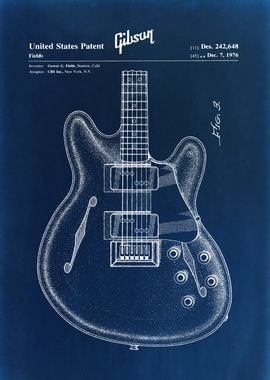 Gibson Guitar Patent Blueprint