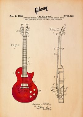 Red Gibson Guitar Patent