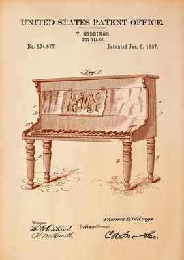 Piano Patent Drawing