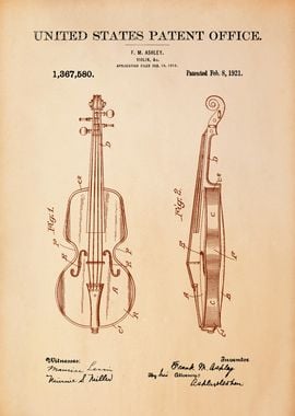 Violin Patent Blueprint