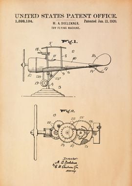 Vintage Toy Airplane Patent