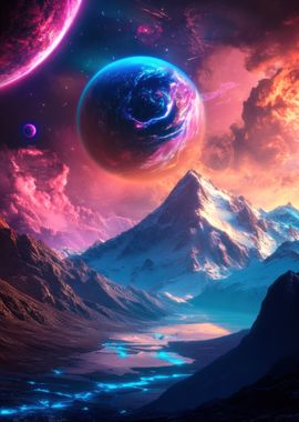 Colorful Alien Planet Landscape