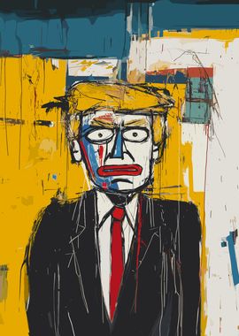 Trump Portrait in Street Art Style