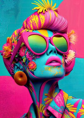 Surreal Floral Fashion Poster