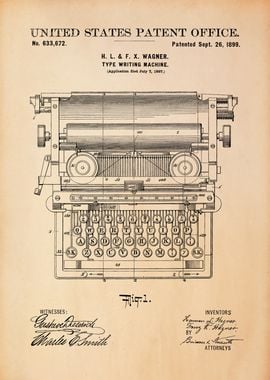 Vintage Typewriter Patent