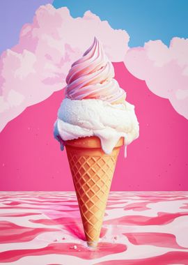 Melting Ice Cream Cone