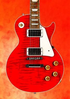 Gibson Les Paul Red Watercolor