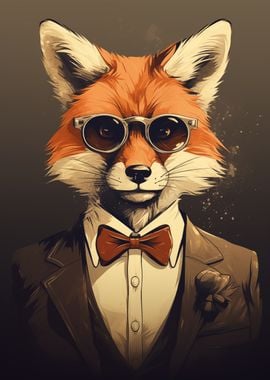 Fox in Suit and Sunglasses