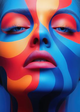 Colorful Abstract Face Art