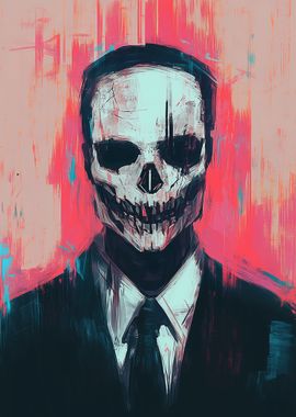 Skull mask in Suit