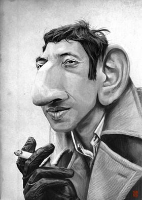 A caricature of famous french singer Serge Gainsbourg