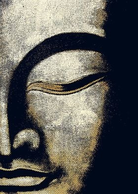 buddha face photo with tex