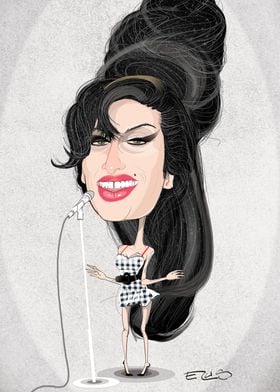 Create a caricature of Amy Winehouse