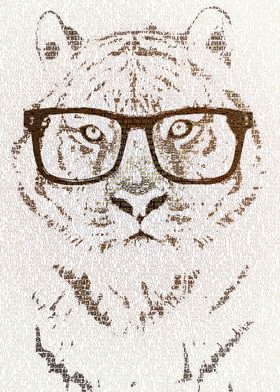 The Hipster Tiger - typography art