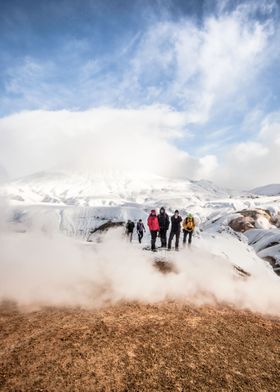 Icelandic Mountain hikers at Kerlingarfjöll Iceland, ge ... 