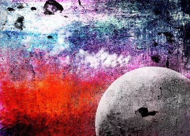 "Lunatic Love" - The moon and a heart - Grunge Textures ... 