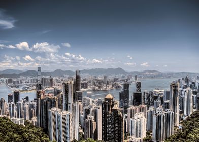 View from the peak onto Victoria Harbour, Hong Kong 201 ... 