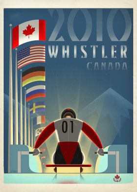 Graphic print of the 2010 Olympic Luge events in Whistl ... 
