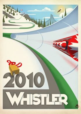 Graphic print of the 2010 Olympic Bobsled events held i ... 