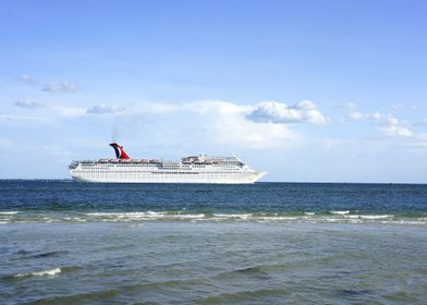 A cruise ship leaving Tampa, Florida