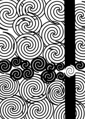 Black and white spirals design