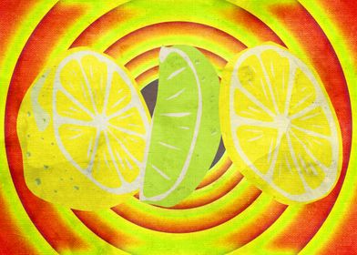 Lemon Lime Pop Art! Canvas Texture added to enhance the ... 