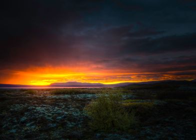 Sunset over Þingvellir, Iceland