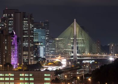 The Estaiada bridge seen from Cidade Jardim, São Paulo  ... 