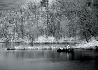 Taken with an Infrared camera. The 2 men were fishing o ... 