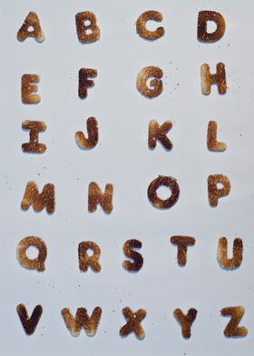 The whole alphabet in bread