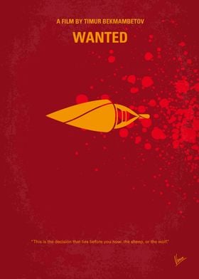 No176 My Wanted minimal movie poster A frustrated offi ... 