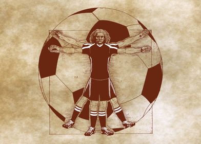 Vitruvian Soccer Player (Natural Tones)