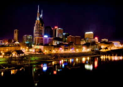 Nashville Tennessee Skyline at Night