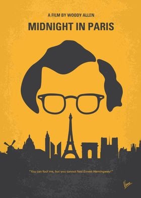 No312 My Midnight in Paris minimal movie poster While ... 