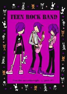 Poster for a Teen Rock Band playing a gig in New York s ... 