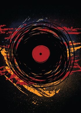 Vinyl Record Music Paint Scratches DJ Art