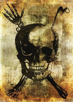 Skull with Bones - Vintage